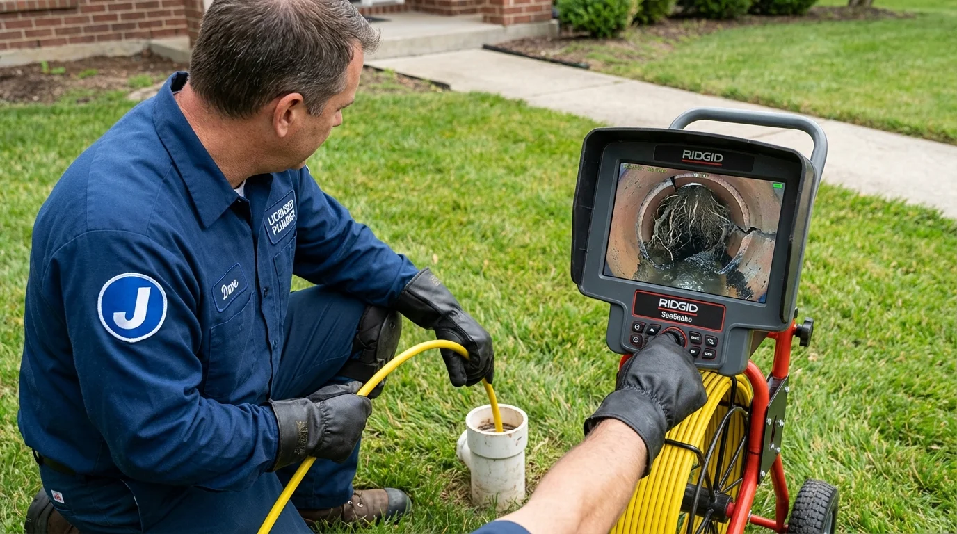 Sewer camera inspection being performed by Johns Plumbing LLC in Pine