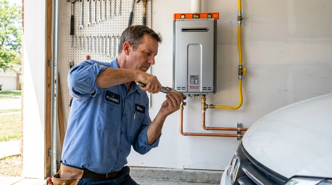 Tankless water heater installation by a Johns Plumbing LLC plumber in Pine